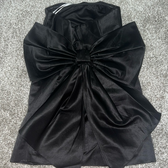 Black Lulus Bow Homecoming Dress - Picture 2 of 4